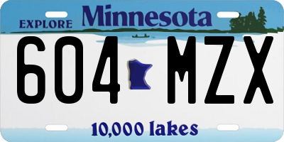MN license plate 604MZX