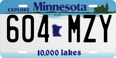 MN license plate 604MZY