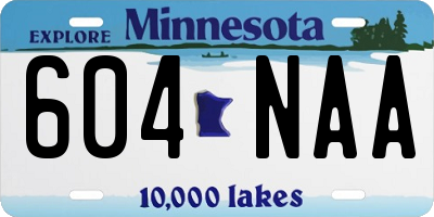 MN license plate 604NAA