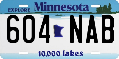 MN license plate 604NAB