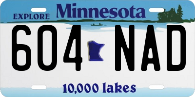 MN license plate 604NAD