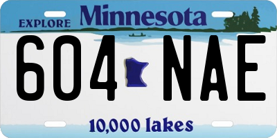 MN license plate 604NAE