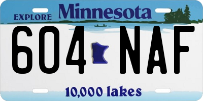 MN license plate 604NAF