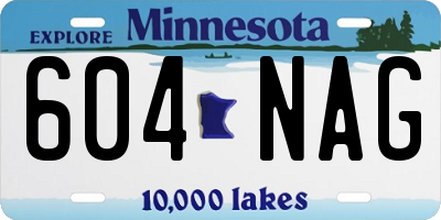 MN license plate 604NAG