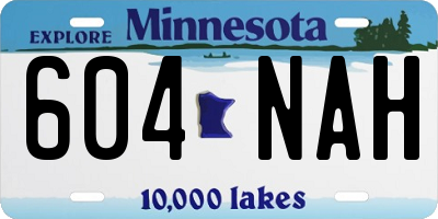 MN license plate 604NAH