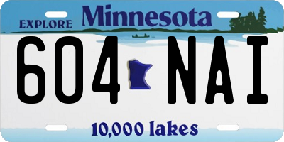 MN license plate 604NAI