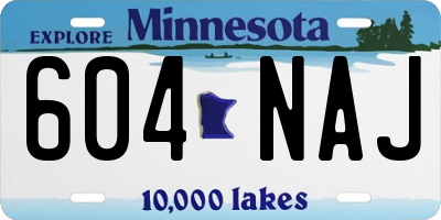 MN license plate 604NAJ