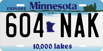 MN license plate 604NAK