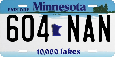 MN license plate 604NAN
