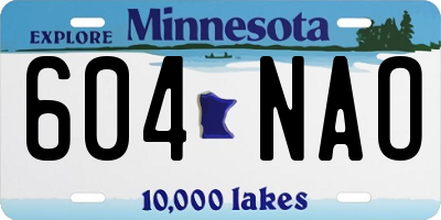 MN license plate 604NAO
