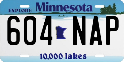 MN license plate 604NAP