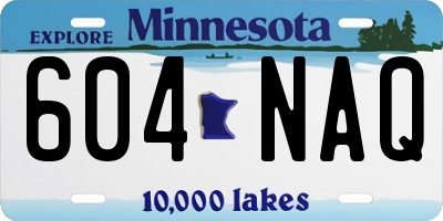 MN license plate 604NAQ