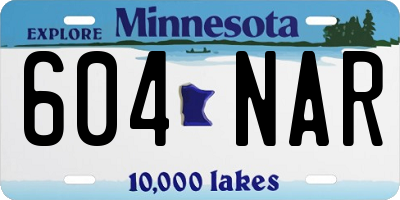 MN license plate 604NAR