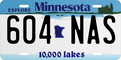 MN license plate 604NAS