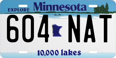 MN license plate 604NAT