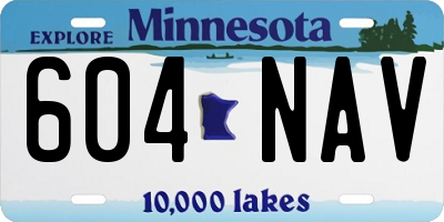 MN license plate 604NAV