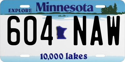 MN license plate 604NAW