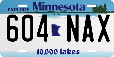 MN license plate 604NAX