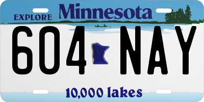 MN license plate 604NAY