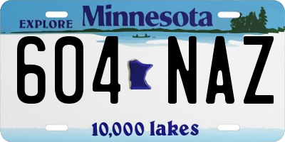MN license plate 604NAZ