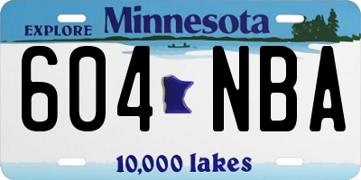 MN license plate 604NBA