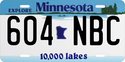 MN license plate 604NBC