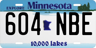 MN license plate 604NBE