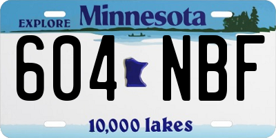 MN license plate 604NBF