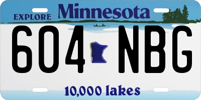 MN license plate 604NBG
