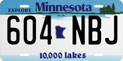 MN license plate 604NBJ