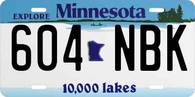 MN license plate 604NBK