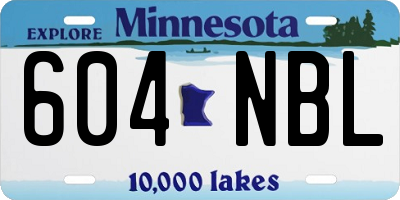 MN license plate 604NBL