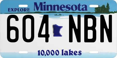 MN license plate 604NBN