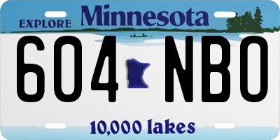 MN license plate 604NBO