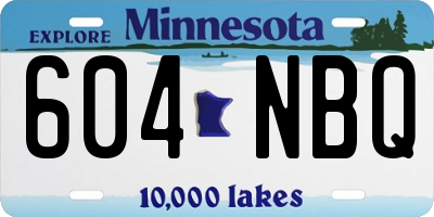 MN license plate 604NBQ