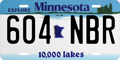 MN license plate 604NBR