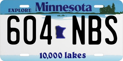 MN license plate 604NBS