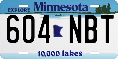 MN license plate 604NBT