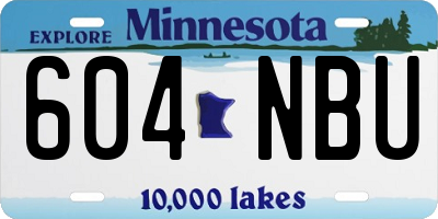 MN license plate 604NBU