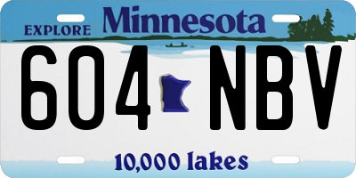 MN license plate 604NBV
