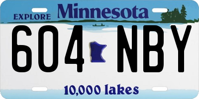 MN license plate 604NBY