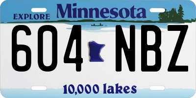 MN license plate 604NBZ