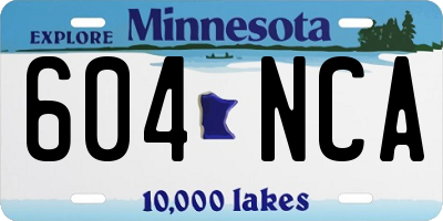 MN license plate 604NCA
