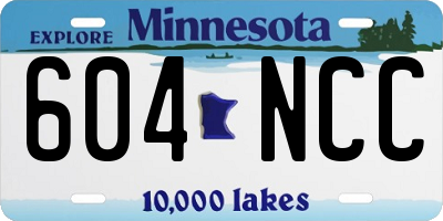 MN license plate 604NCC
