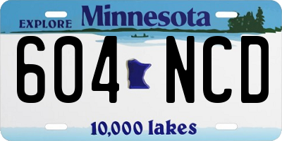 MN license plate 604NCD