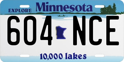 MN license plate 604NCE