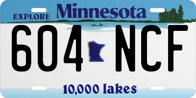 MN license plate 604NCF