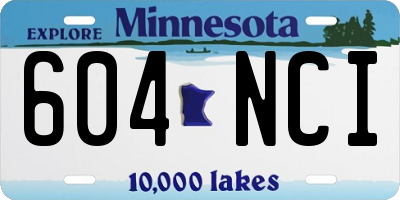 MN license plate 604NCI