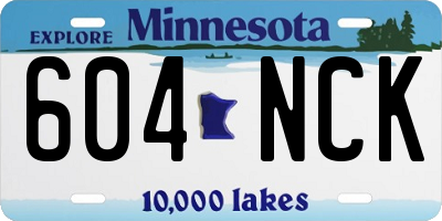 MN license plate 604NCK