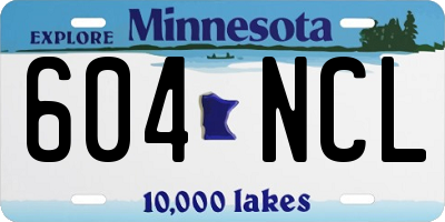 MN license plate 604NCL